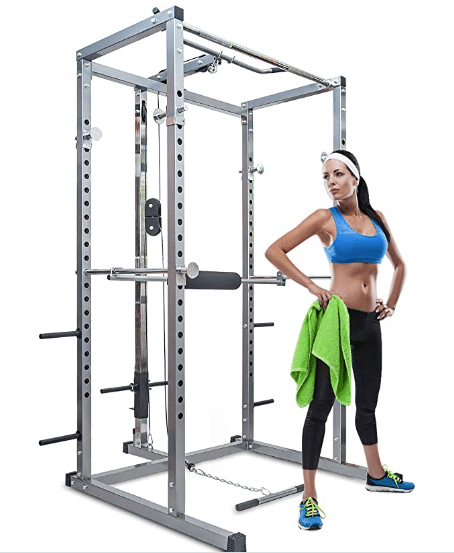 power rack with lat pulldown