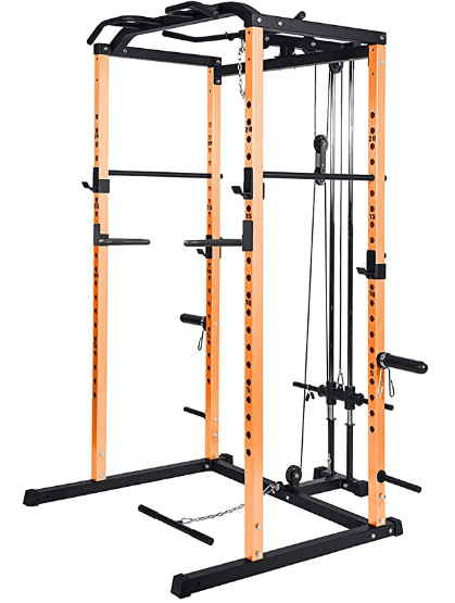 power rack with lat pulldown